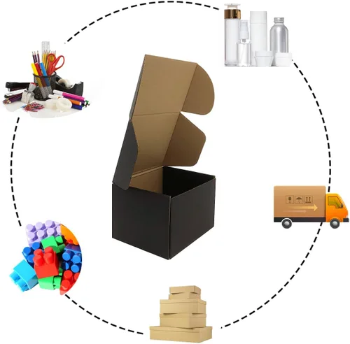 Miniatura 2 de Paquete de 24 Cajas de Envío de 6x5x4 Pulgadas, Cajas de Cartón Corrugado Negro de 3 Capas, Cajas de Correo para Embalaje de Pequeñas Empresas