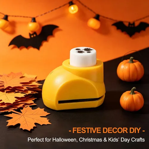 Miniatura 4 de Yctze - Perforadora de hojas, accesorios para manualidades de bricolaje: hermoso cortador de papel con hoja de árbol con 8 piezas de papel