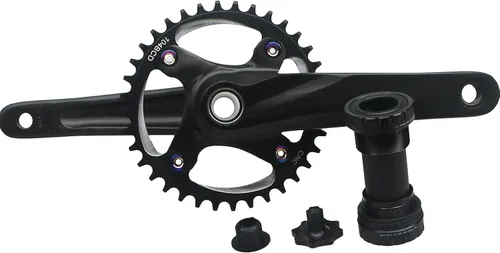 Miniatura 10 de Juego de bielas de 6.693 in 30T 32T 34T 36T 38T Bicicleta de montaña de una sola velocidad Ciclismo Bicicleta de carretera Juego de brazo de manivela