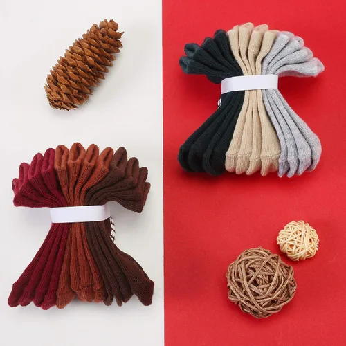 Miniatura 4 de JAKIDAR 12 pares de calcetines antideslizantes de algodón para niños y niñas, suela antideslizante para bebés y niños