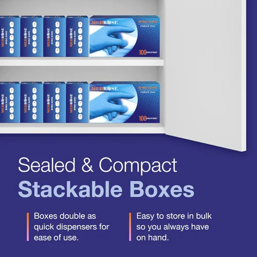 Miniatura 4 de MedRose - Guantes pequeños de nitrilo – 100 guantes desechables sin látex – sin polvo, guantes sin látex, guantes para examen médico