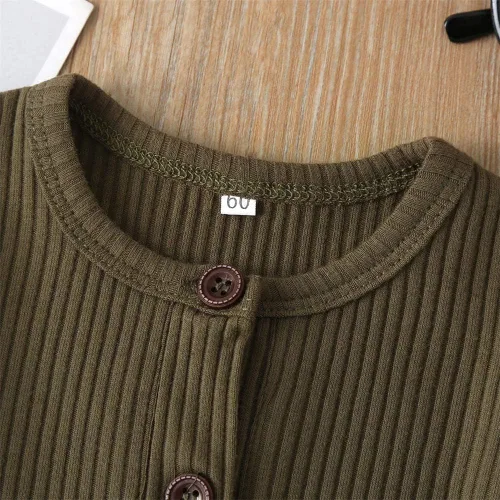 Miniatura 86 de Mameluco unisex de manga corta para bebé recién nacido, con botones, de una pieza, ropa de color sólido
