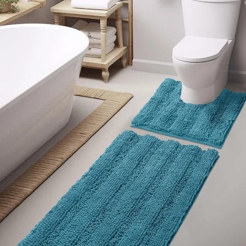 Miniatura 23 de NICETOWN Tapete negro para baño, antideslizante, suave, absorbente de agua, tapete de bajo perfil para entrada, tapete para vestíbulo, puerta