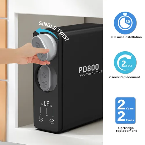 Miniatura 7 de Frizzlife Filtro de Agua de Ósmosis Inversa de 800GPD, Estándar NSF/ASNI 58&53&42&372, Sistema de Ósmosis Inversa Alcalina Mineral pH+ Sin Tanque