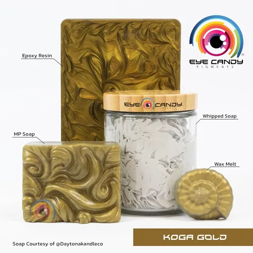 Miniatura 3 de Eye Candy Pigments Premium - Polvo de mica Koga Gold (0.88 oz), para epoxi, resina, jabón, pintura, carpintería, vertido acrílico, bombas de baño
