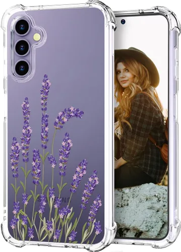Miniatura 40 de Hungo Funda compatible con Samsung Galaxy S25 Plus/S24 Plus, diseño transparente, diseño femenino de piel femenina S24+ S25+ de astronauta
