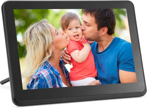 kimire - Marco de fotos digital con WiFi, pantalla táctil de 1920 x 1080, compatible con unidad USB thumb y ranura SD, reproductor de música, reloj