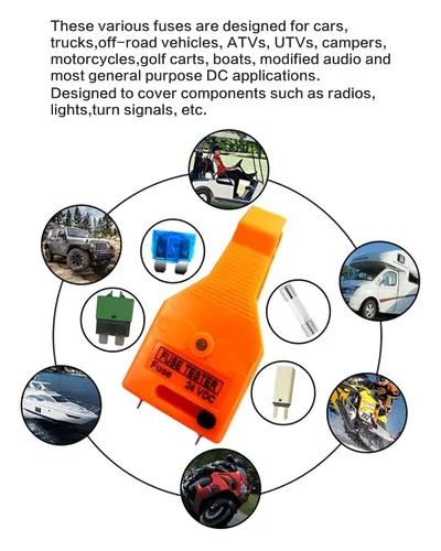 Miniatura 6 de DC 24V Automotriz ATO/ATC ATM Probador y Sacafusible de Tubo de Vidrio para Fusible de Cuchilla Mini/Estándar