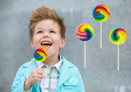 Miniatura 5 de The Dreidel Company Paleta Rainbow Swirl con sabor a fruta mixta, envuelta individualmente, 1.5 pulgadas Swirl Pop (paquete de 24)