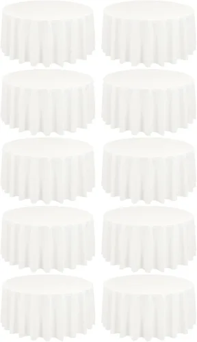 Miniatura 145 de Paquete de 10 manteles de poliéster de 60 x 102 pulgadas, manteles de poliéster beige para mesas rectangulares de 6 pies, resistentes a las manchas