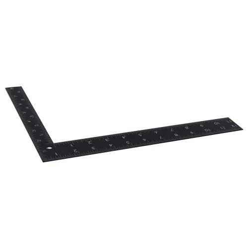 Miniatura 5 de Bettomshin 1 regla cuadrada en forma de L de metal negro, 11.81 x 7.87 pulgadas, pequeña regla cuadrada de medición de acero inoxidable templado