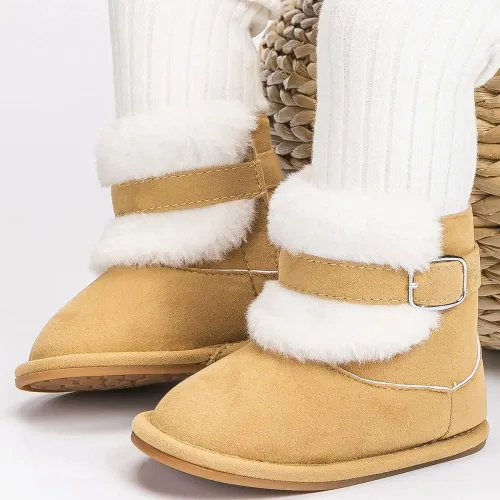 Miniatura 2 de Meckior Botas vaqueras con borla para bebé, mocasines con cremallera lateral, parte inferior suave, antideslizante, para niños pequeños