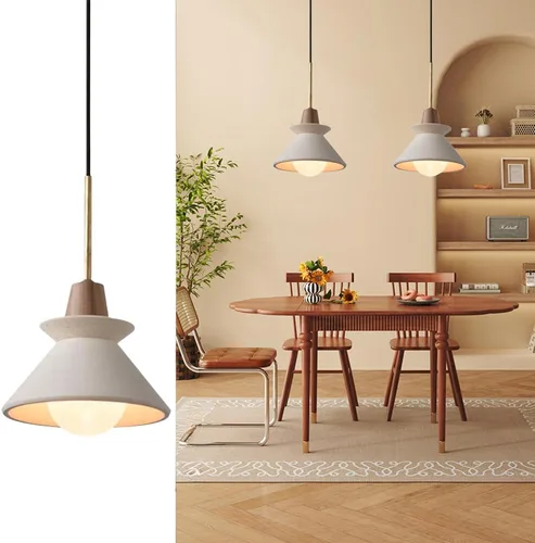 Miniatura 8 de Luces colgantes de hormigón de 7.5 pulgadas, para isla de cocina, pantalla de piña, lámpara industrial, lámpara colgante de cemento nórdico