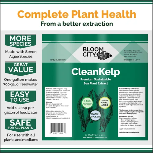 Miniatura 3 de Suplemento de fertilizante líquido orgánico de algas marinas y kelp de Bloom City, (8 oz) concentrado produce 45 galones