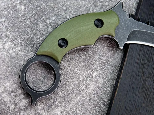 Miniatura 5 de C1696 Cuchillo de hoja fija, mango G10 de acero D2 de 4.3 pulgadas, herramientas EDC de supervivencia al aire libre con fundas Kydex (verde militar)