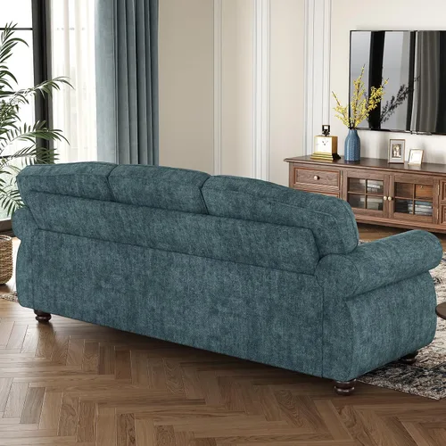 Miniatura 5 de ONBRILL Sofá de 90 pulgadas con ribete de tachuelas para sala de estar, sofá de brazos redondeados con asiento de 23 pulgadas de profundidad, cómodo