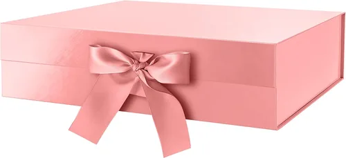 Miniatura 11 de GREEN BEAN Caja de regalo grande con tapa para regalo de 13 x 9.7 x 3.4 pulgadas, caja magnética azul bebé con cinta, propuesta de dama de honor