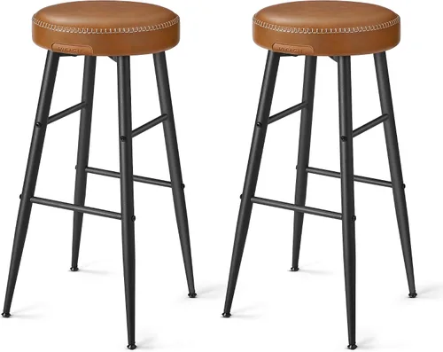 Miniatura 12 de VASAGLE EKHO Collection - Juego de 2 taburetes de bar, taburetes de cocina, taburetes de desayuno, cuero sintético con costuras, modernos