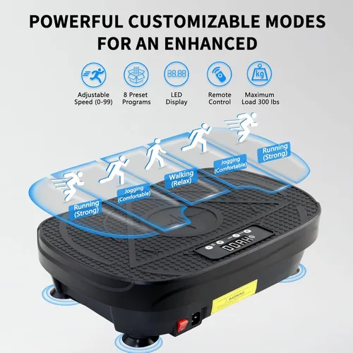 Miniatura 6 de Homesy Vibration Plate Exercise Machine, Vibrating Plate for Lymphatic Drainage, Full Body Shake Platform Board for Home Fitness and Fat Burning