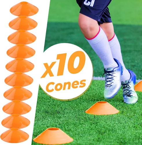 Miniatura 5 de GHB Pro Agility Ladder Soccer Kick Trainer Set 20ft 12 Rung 10 Cones and 4 Stakes Speed Agility Football Training Equipment with Carrying Bag Naranja