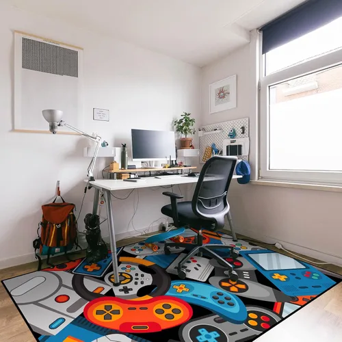 Miniatura 7 de Alfombra de Área de Juegos Alfombra para Adolescentes Varones, Alfombras de Juegos 3D Tapete de Controlador Gamepad para Dormitorios de Niños