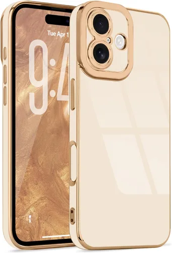 Miniatura 173 de Lafunda Diseñada para iPhone 13 Pro, fundas lujosas con chapado lindo para mujeres y niñas, elegante borde dorado, a prueba de golpes, TPU con funda