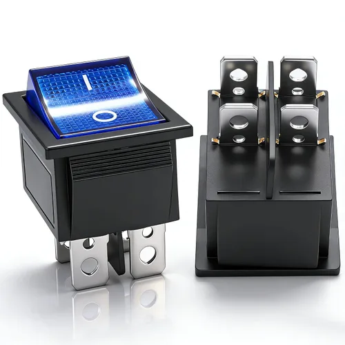 Miniatura 22 de Twidec Interruptor basculante de 3 pines 3 posiciones ON/OFF/ON AC 6A/125V 10A/250V SPDT Coche Barco Negro Interruptor basculante palanca KCD1-5-103