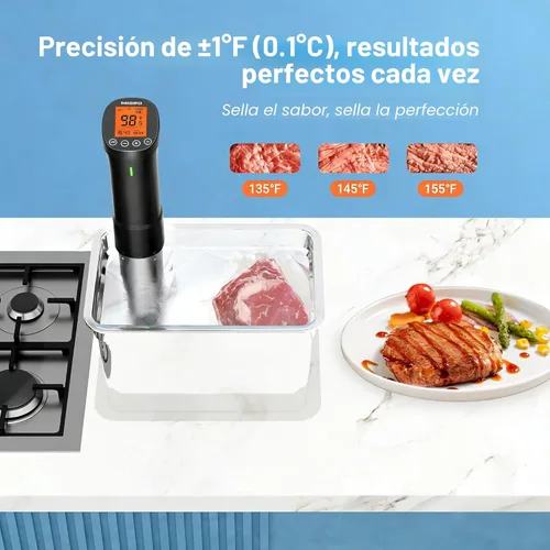Miniatura 4 de INKBIRD WIFI Sous Vide Cooker ISV-200W Bundle con máquina selladora al vacío INK-VS01, kits Sous-Vide de 1000W, circulador de inmersión para Sous