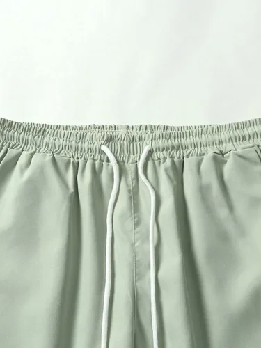 Miniatura 4 de SHENHE Conjunto de camisa y pantalones cortos de manga corta con botones de 2 piezas para hombre