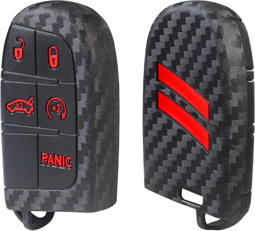 Miniatura 13 de YOSRTER - Paquete de 1 funda protectora de silicona para llave remota, con 5 botones, carcasa para llave de automóvil, accesorio (borde azul)