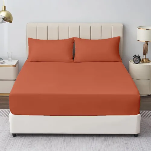 Miniatura 12 de Crown Collection Sábanas bajeras de 600 hilos, 100% algodón egipcio, 8 piezas, bolsillo profundo de 12 pulgadas con 16 fundas de almohada
