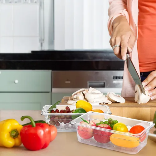 Miniatura 6 de Zubebe 6 unidades de estante de drenaje de plástico para tamaño bandeja de alimentos transparente rejilla de plástico acrílico bandejas de drenaje
