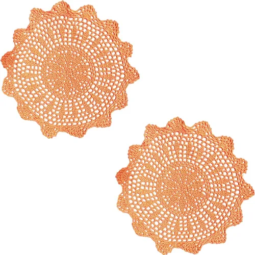 Miniatura 26 de Manteles individuales de encaje hechos a mano con flores de ganchillo, manteles individuales de cocina para platos de cocina