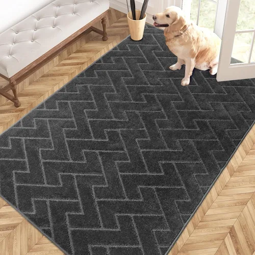 Miniatura 54 de PURRUGS Alfombra de fácil cuidado de 6 x 9 pies, antideslizante, lavable a máquina, tapete para puerta de perro, resistente a las manchas