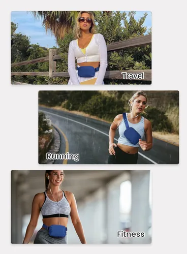 Miniatura 6 de Meyfancy Riñonera para mujer, riñoneras, bolsas cruzadas con correa ajustable para correr, viajar, entrenar, impermeable, Azul (Peacock)