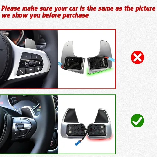 Miniatura 2 de x xotic tech Extensiones Negras de Paletas de Cambio Cubierta de Moldura Interior Compatible con BMW Serie 2 3 4 X1 X2 X3 X4 X5 X6 F30 F31 F15 F16