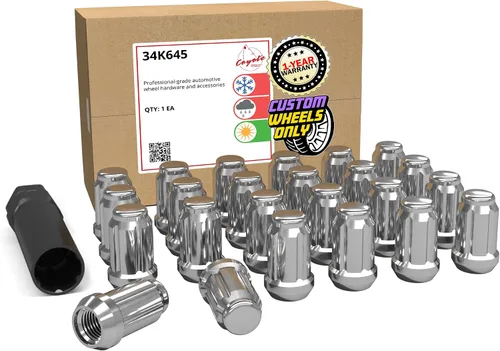Miniatura 25 de Wheel Accessories Parts 20 piezas de 0.472 in 1.50 12 x 1.50 rosca para automóvil de 1.38 pulgadas de largo, tuerca negra para muchos automóviles