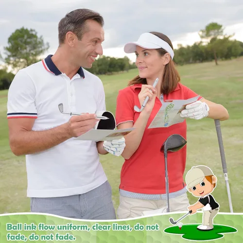 Miniatura 5 de Estune Juego de recuerdos de fiesta de golf, 24 bolígrafos de golf y 24 notas adhesivas, mini decorativo, divertido, accesorios de club de golf