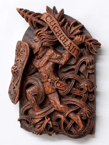 Miniatura 3 de Dryad Design Cuchulain - Placa de pared para decoración del hogar, diseño de guerrero celta irlandés (acabado de madera)
