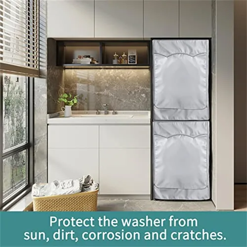 Miniatura 7 de Paquete de 2 fundas para lavadora y secadora, cubierta de lavadora de carga superior impermeable a prueba de polvo y engrosada para máquina de carga