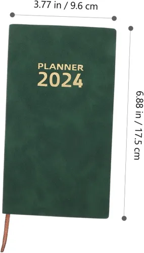 Miniatura 5 de Agenda 2024, agenda delicada, bloc de notas para planificación, multifunción, color verde oscuro, papel de oficina, agenda diaria, cuaderno