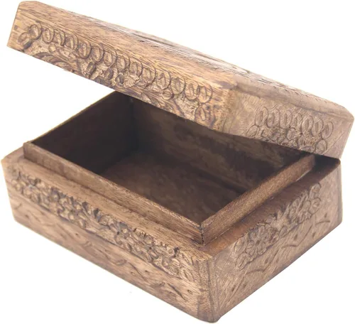 Miniatura 5 de KayJayStyles - Caja de almacenamiento de madera para la joyería, tallada a mano Yin Yang