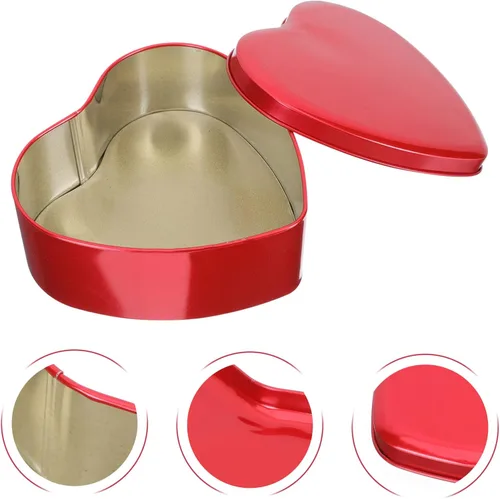 Miniatura 9 de Caja vacía de metal con forma de corazón: 10 unids cajas de chocolate de caramelo latas con tapa cosméticos latas Día de San Valentín regalos