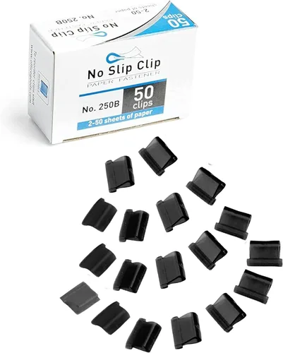 OfficeGoods Recambios de clip antideslizante – Se une hasta 50 páginas – Reutilizable – Funciona con dispensador de clip antideslizante – Caja de 50