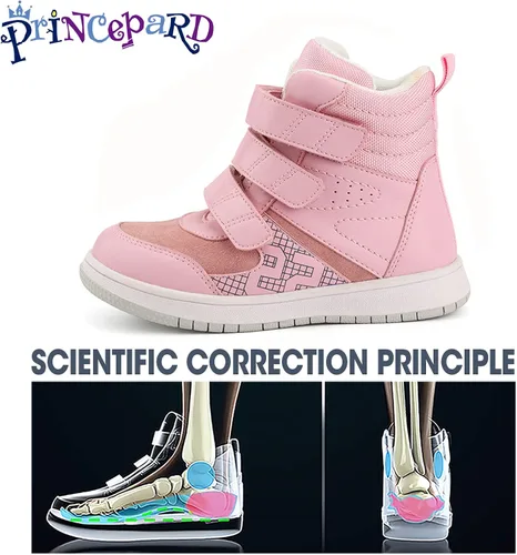 Miniatura 3 de Zapatos ortopédicos para niños, botas altas correctivas con soporte de arco y tobillo, mejoran los pies planos de los niños y valgusvaro