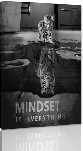 Miniatura 46 de Mindset is Everything - Lienzo motivacional para la oficina, arte de pared con citas inspiradoras de emprendedor, impresión de póster para sala