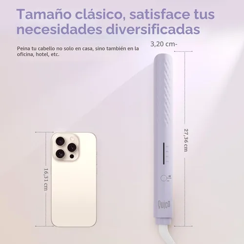 Miniatura 6 de Quico Plancha para el cabello, alisadora de cabello de viaje global de 110-240 V para mujeres, calentamiento rápido en 15 segundos, plancha plana