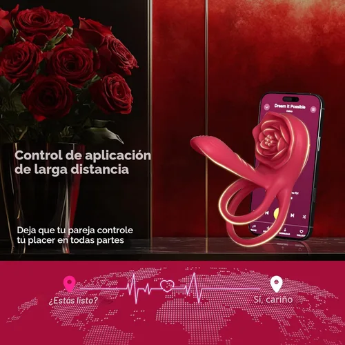 Miniatura 5 de Anillo vibrador para el pene con estimulador de clítoris rosa, vibrador de anillo para el pene para parejas, juguetes sexuales para hombres
