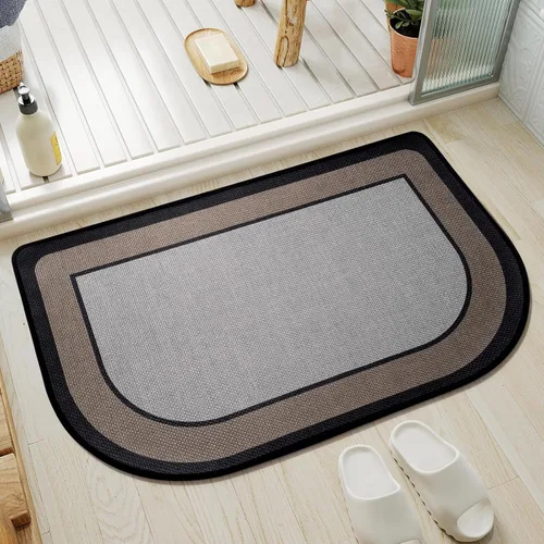 Miniatura 14 de YDKGL Alfombra de baño de medio círculo, alfombras de baño finas para debajo de la puerta, de secado rápido, antideslizante, lavable, con respaldo