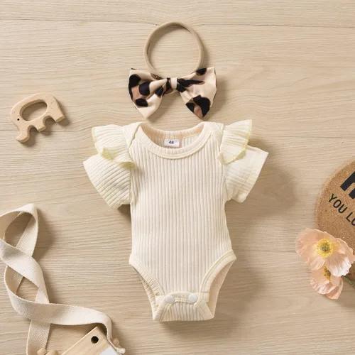 Miniatura 4 de Aalizzwell Traje de verano con pantalón corto y acanalado para bebé niña